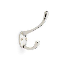 Alexander and Wilks Traditional Hat and Coat Hook - Unlacquered Brass -  Prestige Hardware