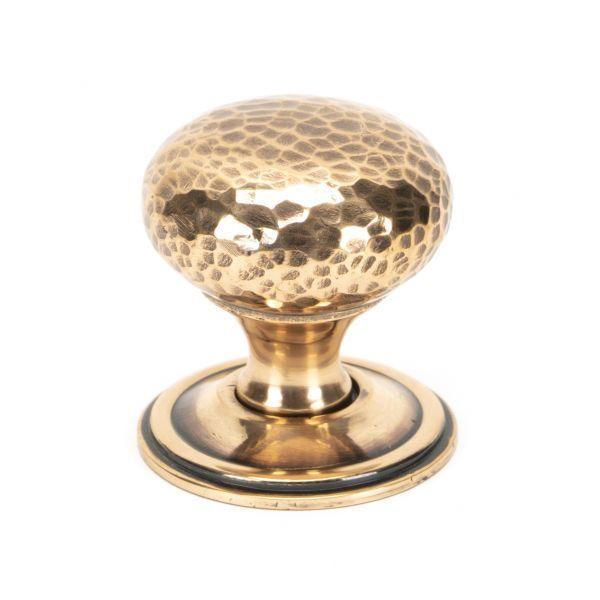 From The Anvil - Hammered Mushroom Cupboard Knob - Polished Bronze - 38mm
