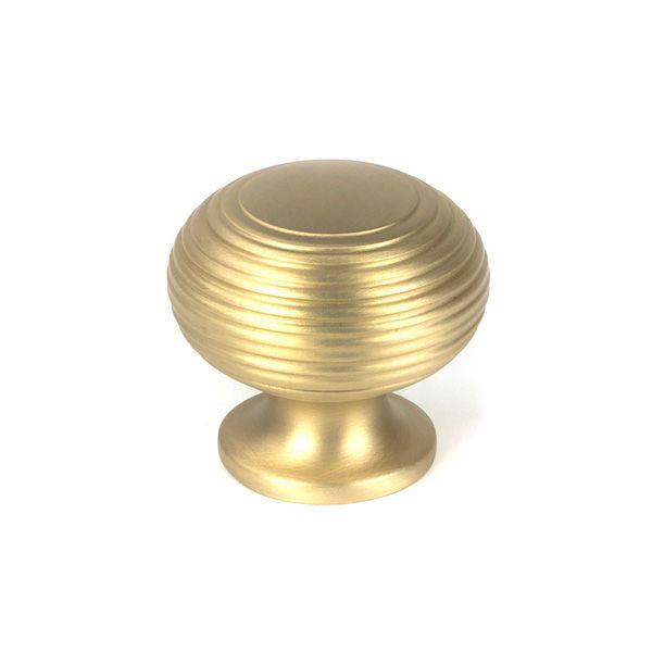 From The Anvil - Beehive Cupboard Knob - Satin Brass - 40mm