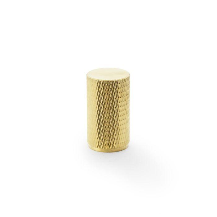 Alexander and Wilks - Brunel Knurled Cylinder Cupboard Knob - Satin Brass PVD - 35mm