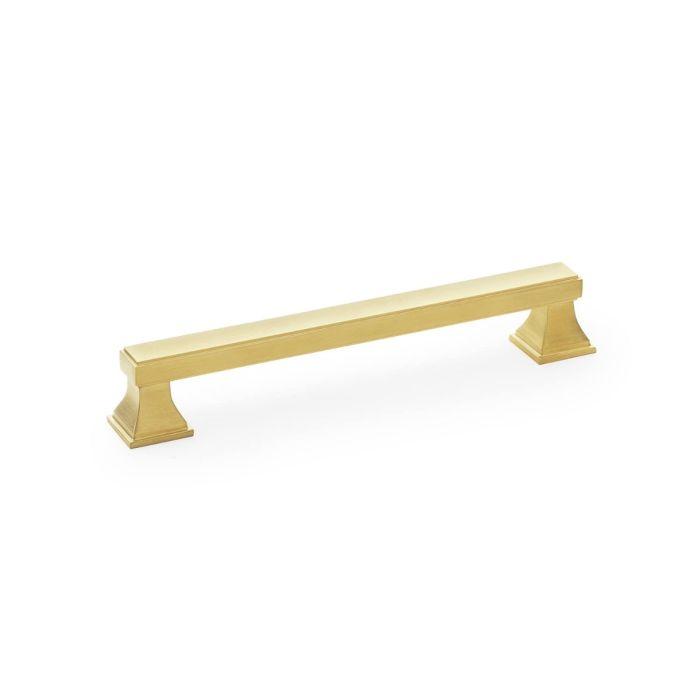 Alexander and Wilks - Jesper Square Cupboard Handle - Satin Brass PVD - Centres 160mm