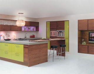 Contemporary kitchen with modern chrome cupboard handles