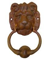 5440 Lion Door Knocker Natural Rust - From the Forge