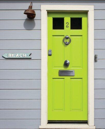 Green Front Door with Silver Fittings