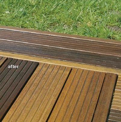 Decking Before and After using Osmo wood reviver 
