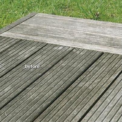 Decking Before and After using Osmo wood reviver 